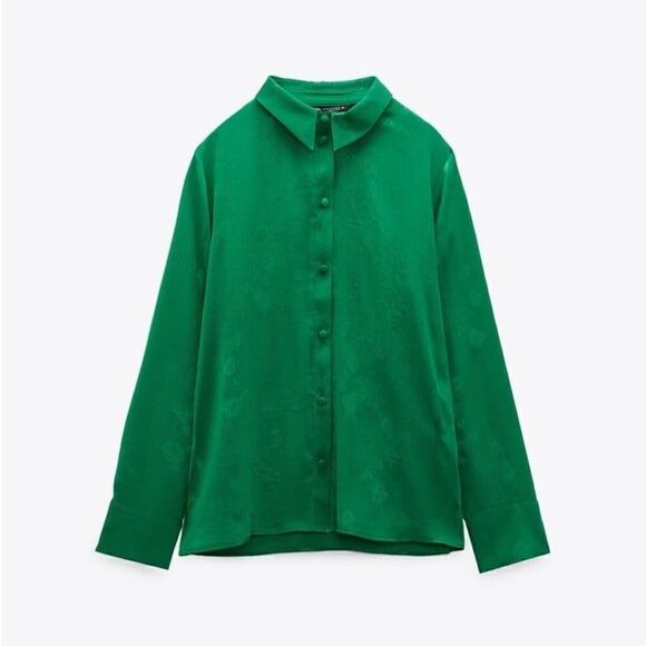 ZARA FLORAL JACQUARD TOP - Picture 5 of 8